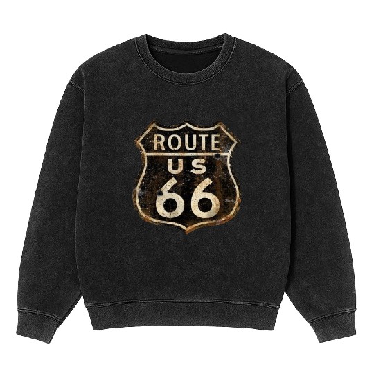 Route 66 vintage sign 2 Mineral Wash Sweatshirts