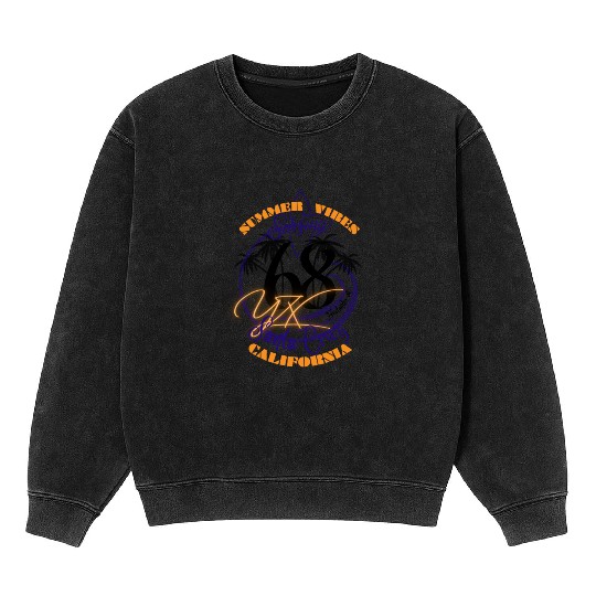 Santa Cruz California summer vibes surfing Mineral Wash Sweatshirts