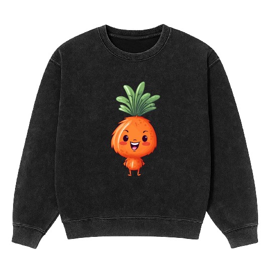 Kawaii Carrot: Cute Vegetable Pal Mineral Wash Sweatshirts