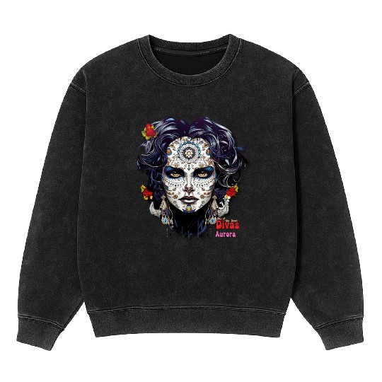 Day of the Dead Divas - Aurora Mineral Wash Sweatshirts