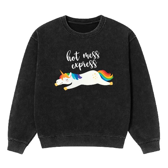 Hot Mess Express Magical Unicorn Mineral Wash Sweatshirts
