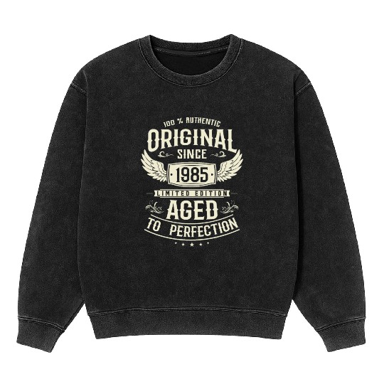 1985 Vintage Birthday Surprise Mineral Wash Sweatshirts