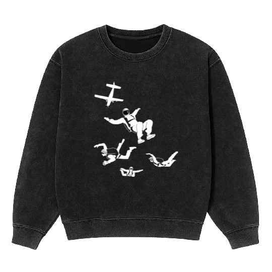 Skydiving, jumping Mineral Wash Sweatshirts