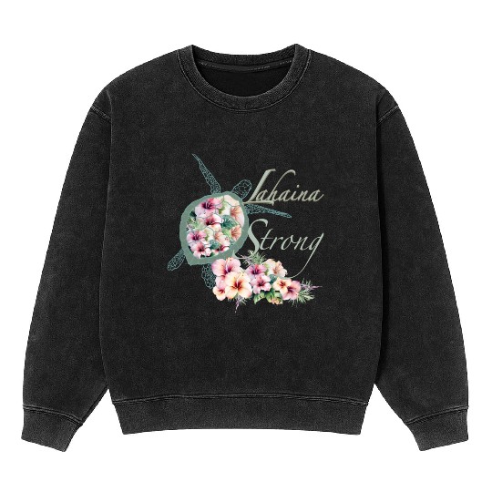 Lahaina Strong: Hibiscus and Sea Turtle Mineral Wash Sweatshirts