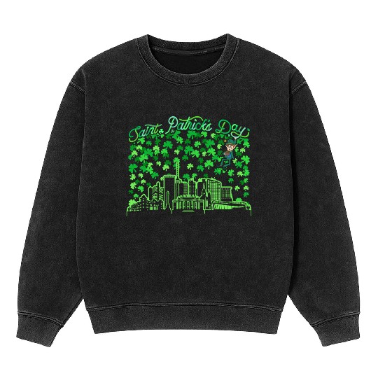 Saint Patrick's Day Stuttgart Germany Mineral Wash Sweatshirts