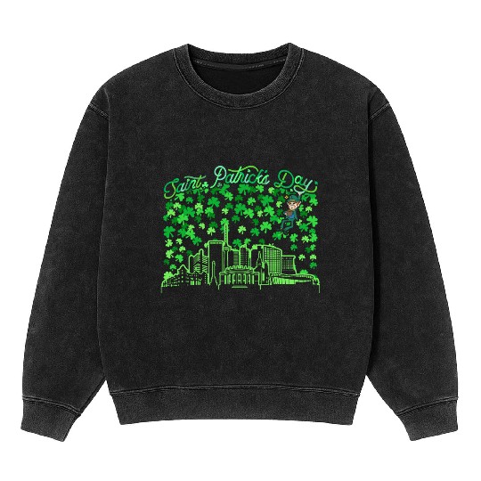 Saint Patrick's Day Stuttgart Germany Mineral Wash Sweatshirts