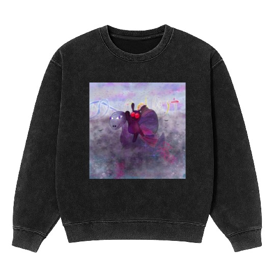 Mothman and Bessie the Lake Erie Monster's Vacay Mineral Wash Sweatshirts