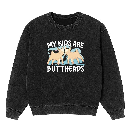 Goat Lover Kid Ranch Wool Farm Animal Farming Mineral Wash Sweatshirts