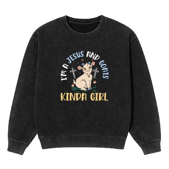 Goat Lover Kid Ranch Wool Farm Animal Farming Mineral Wash Sweatshirts