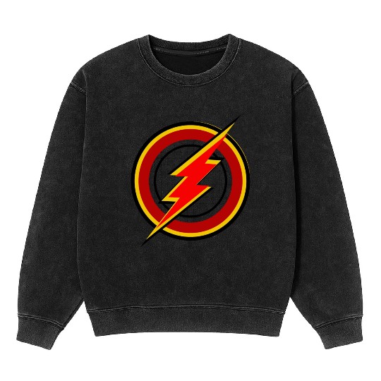 Red and yellow color Gorilla thunder circle design Mineral Wash Sweatshirts