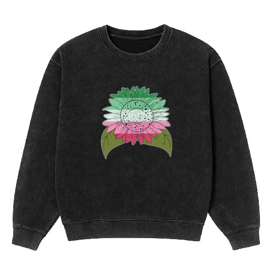 Abrosexual sunflower gift LGBT Abrosexual Mineral Wash Sweatshirts