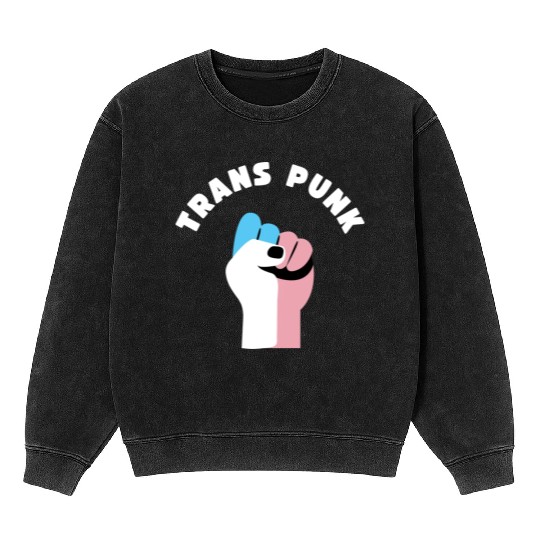 Trans Punk Transgender Pride Mineral Wash Sweatshirts