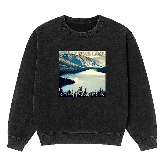 vacation at Great Bear Lake, Canada Mineral Wash Sweatshirts
