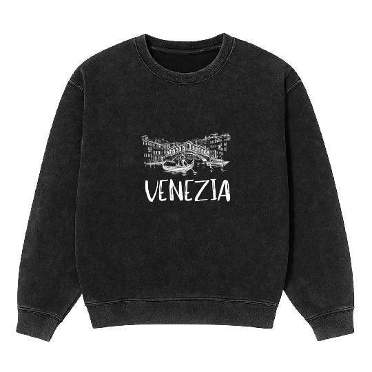 Venice Gondola Italy Venezia Mineral Wash Sweatshirts