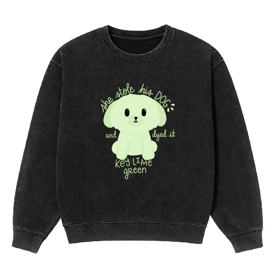 Key Lime Green Dog Mineral Wash Sweatshirts