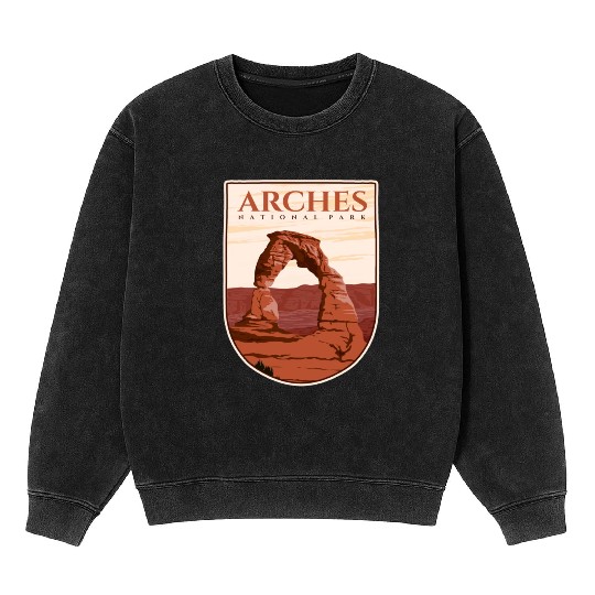 Arches National Park Stickers Mineral Wash Sweatshirts