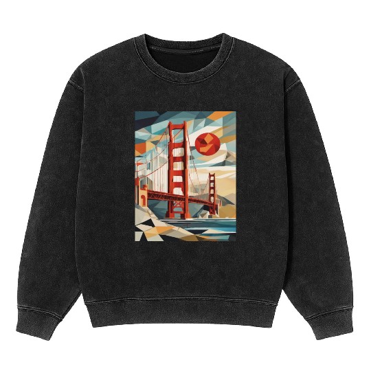 Golden Gate Bridge California Mineral Wash Sweatshirts, Golden Gate