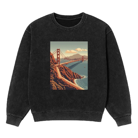 Golden Gate Bridge California Mineral Wash Sweatshirts, Golden Gate