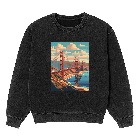 Golden Gate Bridge California Mineral Wash Sweatshirts Mineral Wash Sweatshirts, Golden