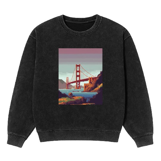 Golden Gate Bridge California Mineral Wash Sweatshirts, Golden Gate
