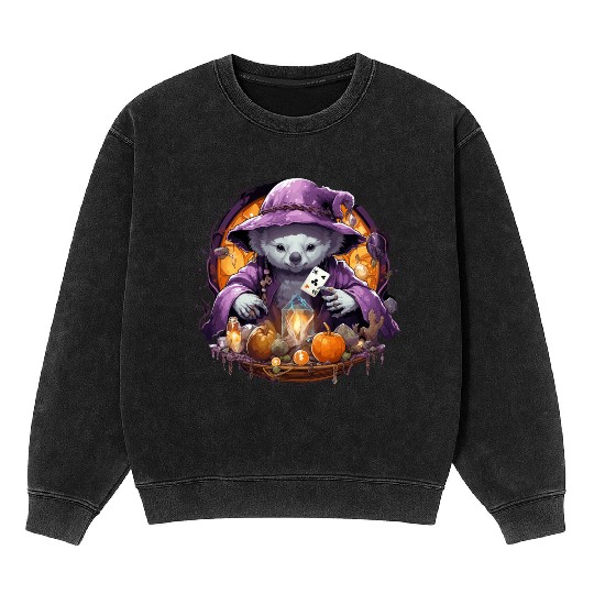 Halloween Mysthical Mochi The Koala Mineral Wash Sweatshirts