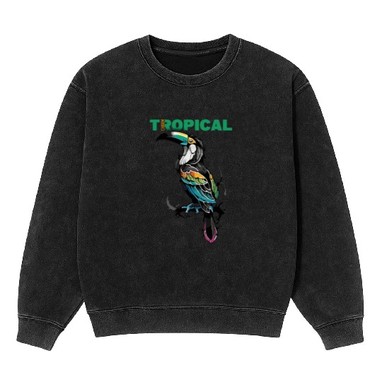 Tropical Charm: Toucan Paradise Mineral Wash Sweatshirts
