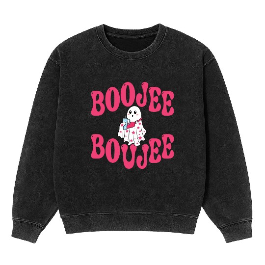BooJee, Boujee, Boo Jee Ghost, Halloween, Mineral Wash Sweatshirts
