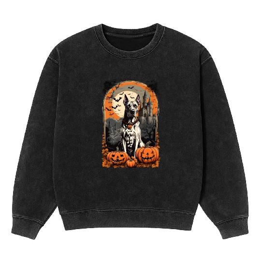 Ghoulishly Great Dane Mineral Wash Sweatshirts