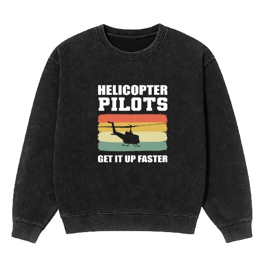 Helicopter Pilots Army Pilots Gift Mineral Wash Sweatshirts