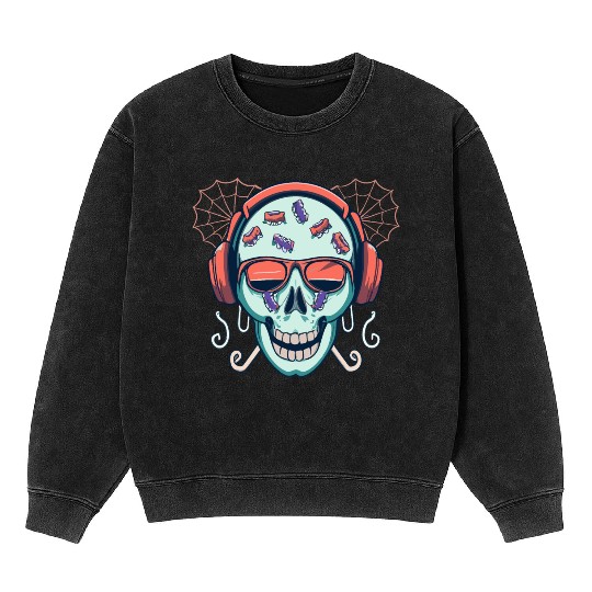 Skull Candy Halloween For Music Mineral Wash Sweatshirts