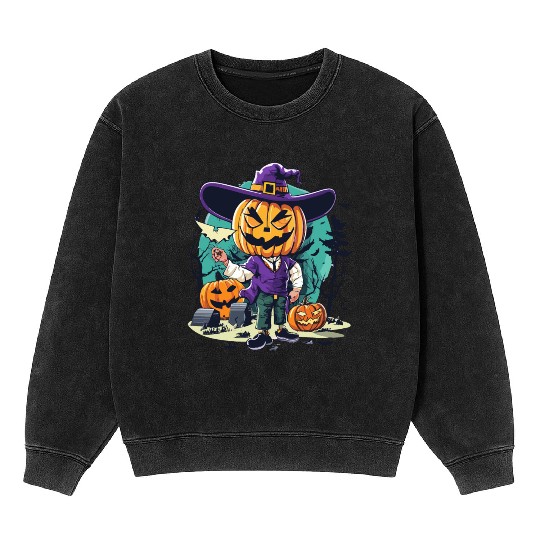 Boy Candy Punppkin Halloween Mineral Wash Sweatshirts