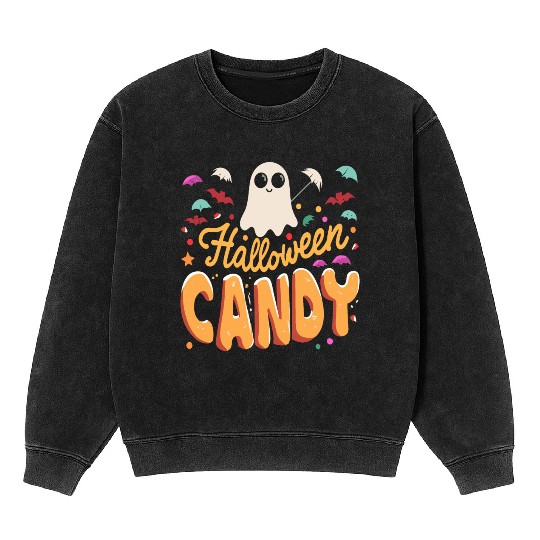 Candy Halloween Mineral Wash Sweatshirts