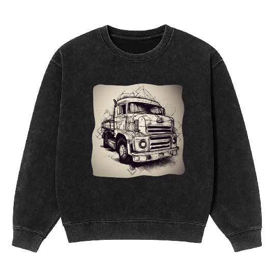 Old School Truck / Oldtimer / Car / Vintage / 60s Mineral Wash Sweatshirts