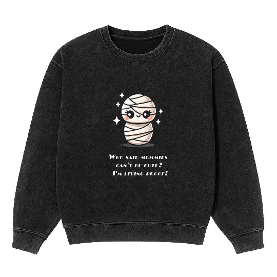 Cute Little Halloween Mummy Mineral Wash Sweatshirts