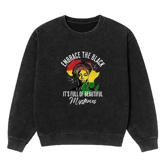 Black History Month Beautiful Woman Mineral Wash Sweatshirts
