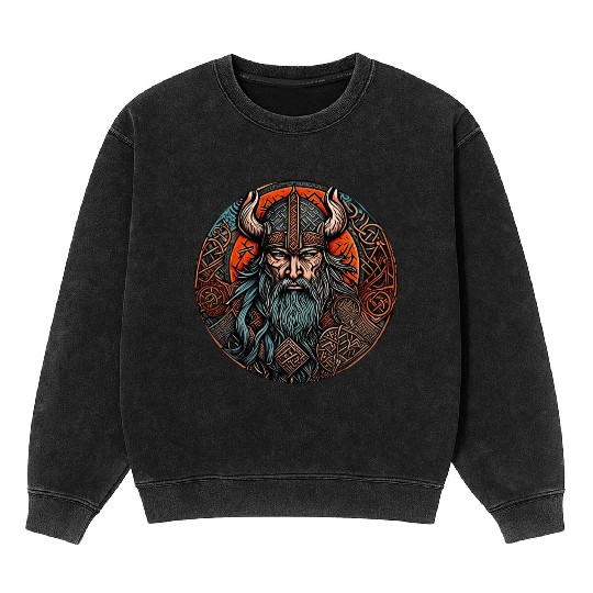Viking / Odin / Thor / Celtic / Helmet / Nordic Mineral Wash Sweatshirts