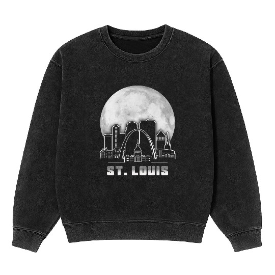 St. Louis Missouri Full Moon Mineral Wash Sweatshirts