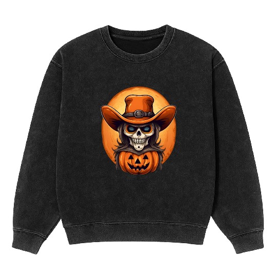 Sublimation Halloween Cowboy Mineral Wash Sweatshirts