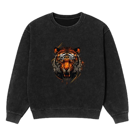 Ferocious Tiger Roar Mineral Wash Sweatshirts
