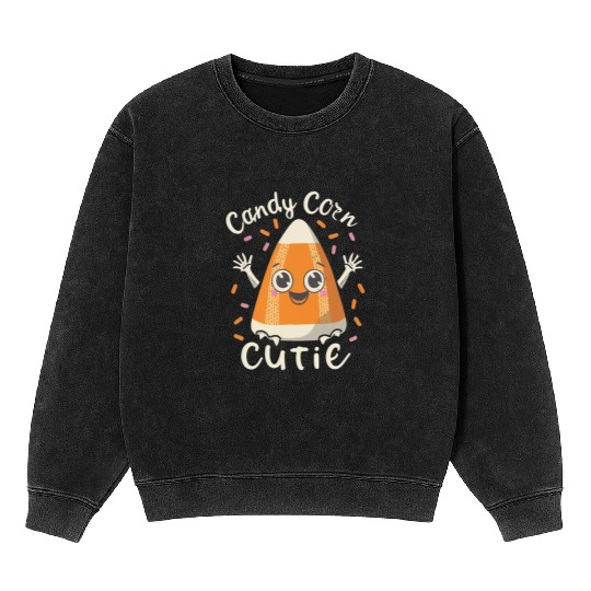 candy corn cutie Halloween Gift Mineral Wash Sweatshirts