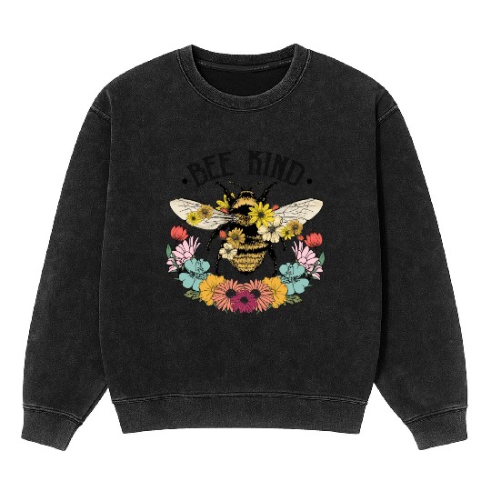 Bee Kind Wild Flower Mineral Wash Sweatshirts