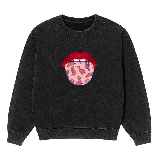 Alpaca Alpaka Lips Mineral Wash Sweatshirts