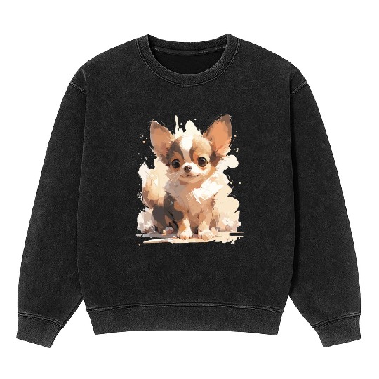 Chihuahua cuteness Mineral Wash Sweatshirts
