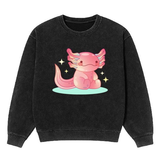 Axolotl Relax Design for Axolotl Lovers Mineral Wash Sweatshirts
