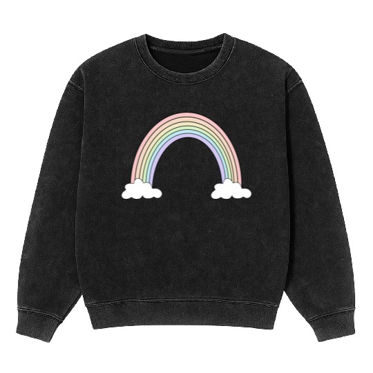 Pastel Rainbow Love Mineral Wash Sweatshirts