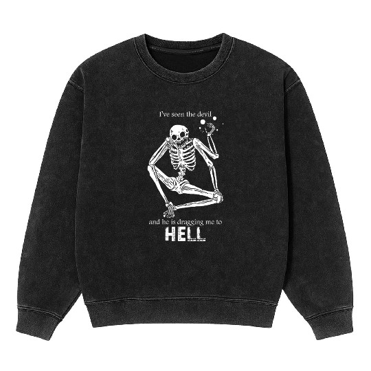 DRAG ME TO HELL DEVIL SKULL Mineral Wash Sweatshirts