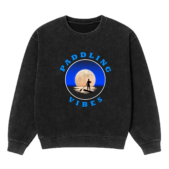 Paddling Vibes - Moon - Paddle Boarder Mineral Wash Sweatshirts