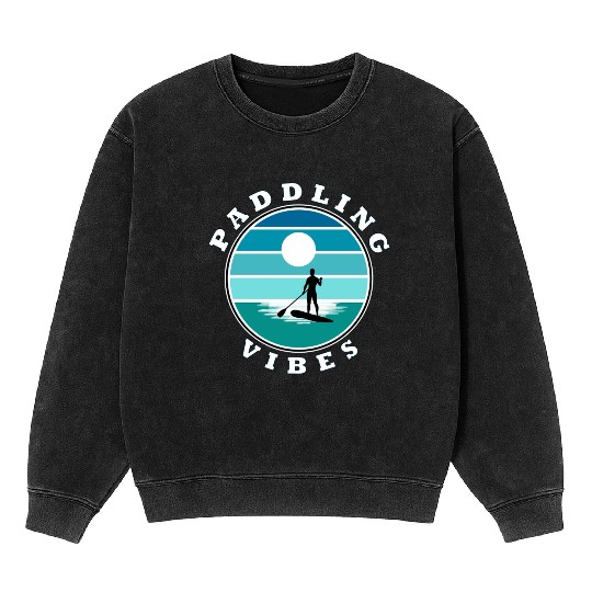 Paddling Vibes - retro - Paddle Boarder Mineral Wash Sweatshirts