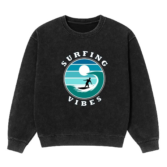 Surfing Vibes – retro 2 - Surfer Mineral Wash Sweatshirts