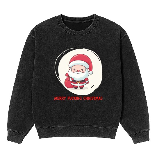 Cute Bad Santa Mineral Wash Sweatshirts